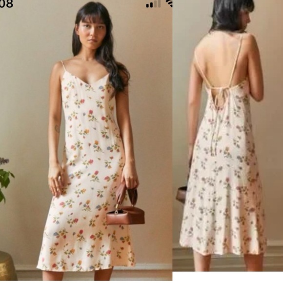 Reformation‎ Floral Maxi Dress Cottagecore Romantic Summer Slip Dress Large - Picture 1 of 8